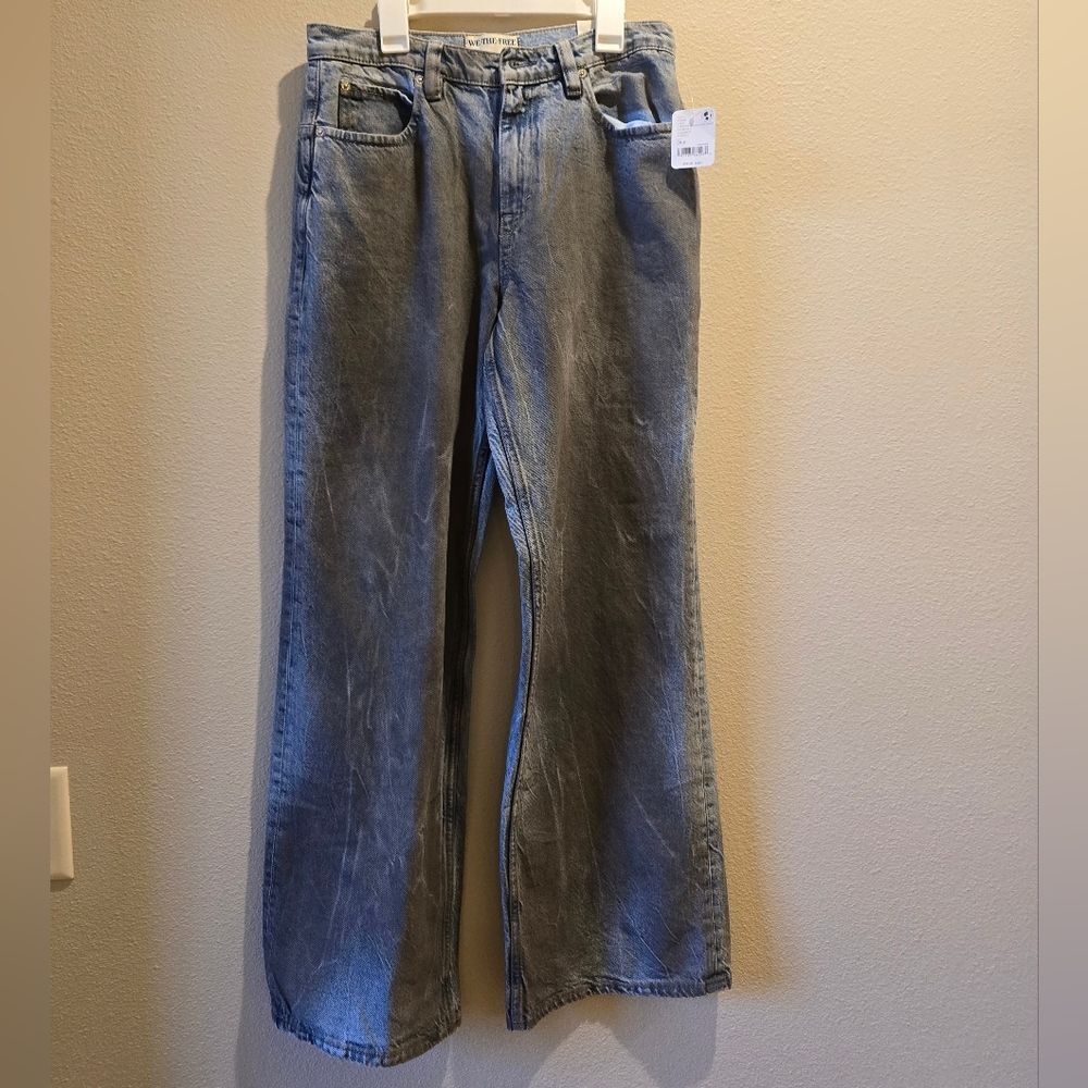 Free People We The Free Tinsley Baggy High Rise Straight Jeans NWT Sz 26 Short - Picture 5 of 8